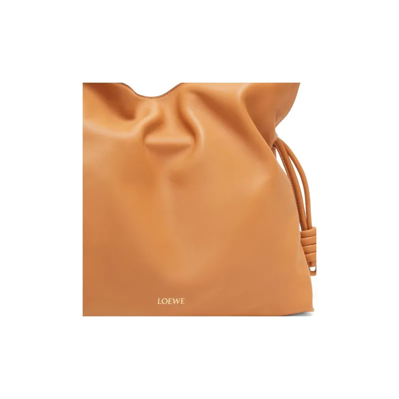 LOEWE Flamenco Napa Calf Leather One Shoulder Clutch Large Size Women's Warm Desert-4