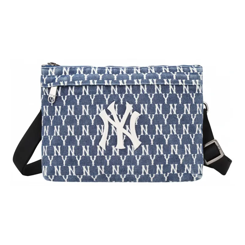 MLB Denim With Polyester Shoulder Bag, Crossbody Bag Regular Unisex Denim Blue-0