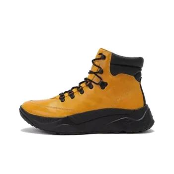 TSUBO UH Waxed Nappa Cushioning Wear-Resistant High-Top Hiking Shoes Unisex Yellow