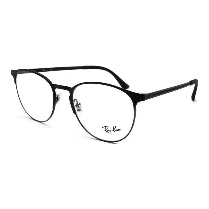 RayBan Metal Oval Eyeglass Frames Men's Black-0