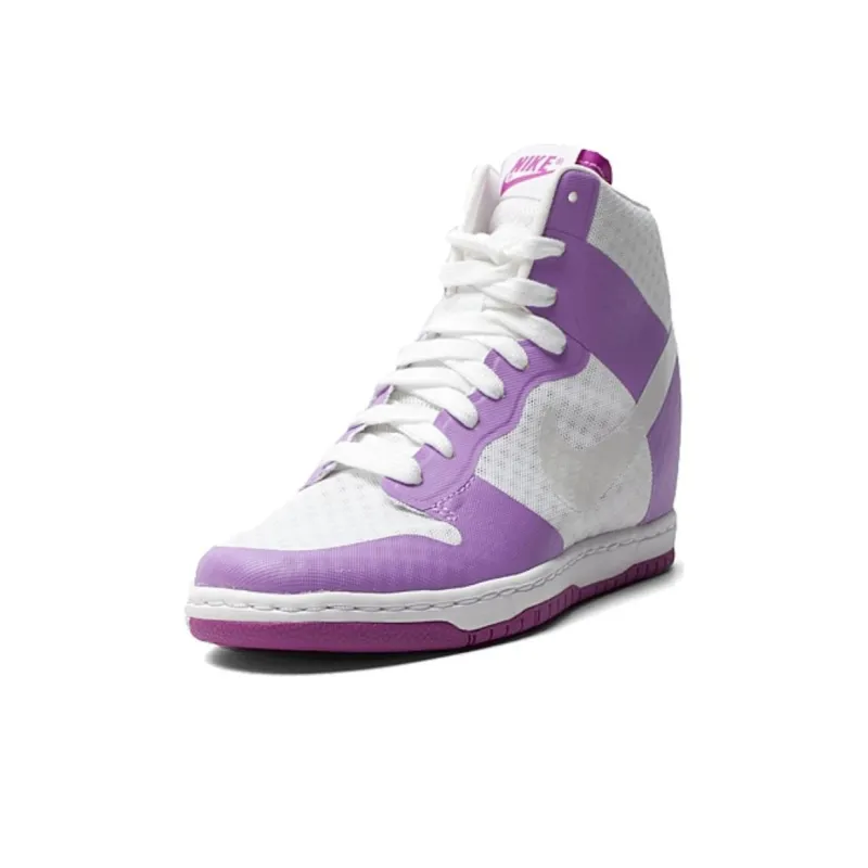 Nike Dunk Sky Hi 2.0 Slip Resistant Cushioning Abrasion Resistant High Top Skateboard Shoes Women's White Purple-2