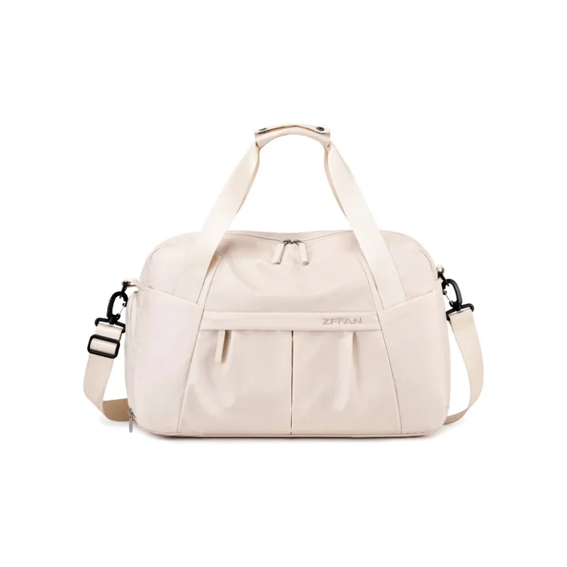ZUOFEIFAN Nylon Fabric Travel Bags Gym Bags Large Size Women's Beige Black/Vintage Pink-1