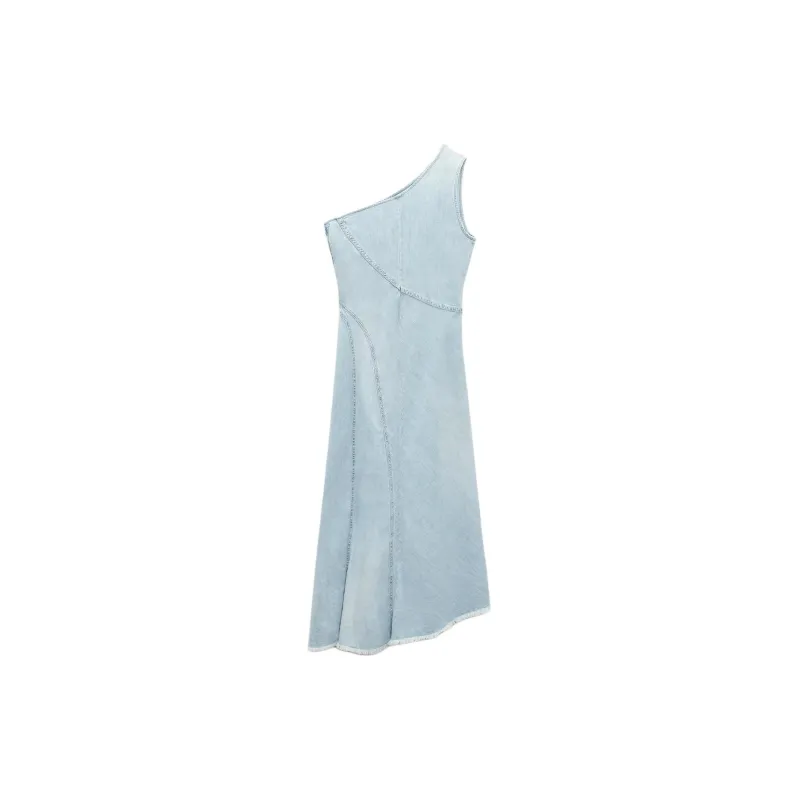ZARA Sleeveless Dress Women's Blue-1