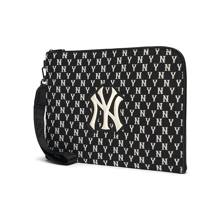 MLB Monogram Collection Polyester Camera Bag Clutch Regular Unisex Black-1