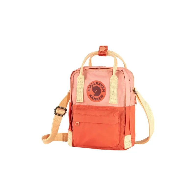 Fjallraven Recycled Polyester Mini Backpack Shoulder Bag, Crossbody Bag Mini Unisex Red Pink Multicolor-1