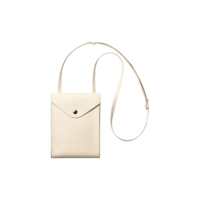 Lemaire Grain Goatskin Envelope Bag, Shoulder Bag, Crossbody Bag Women's Light Cream-0