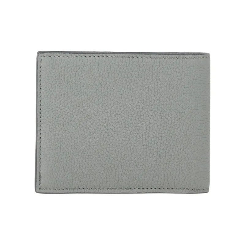 FERRAGAMO Grained Calfskin Wallet Men's Gray-2