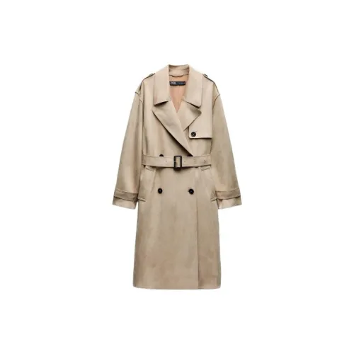 ZARA Trench Coats Women's Tan