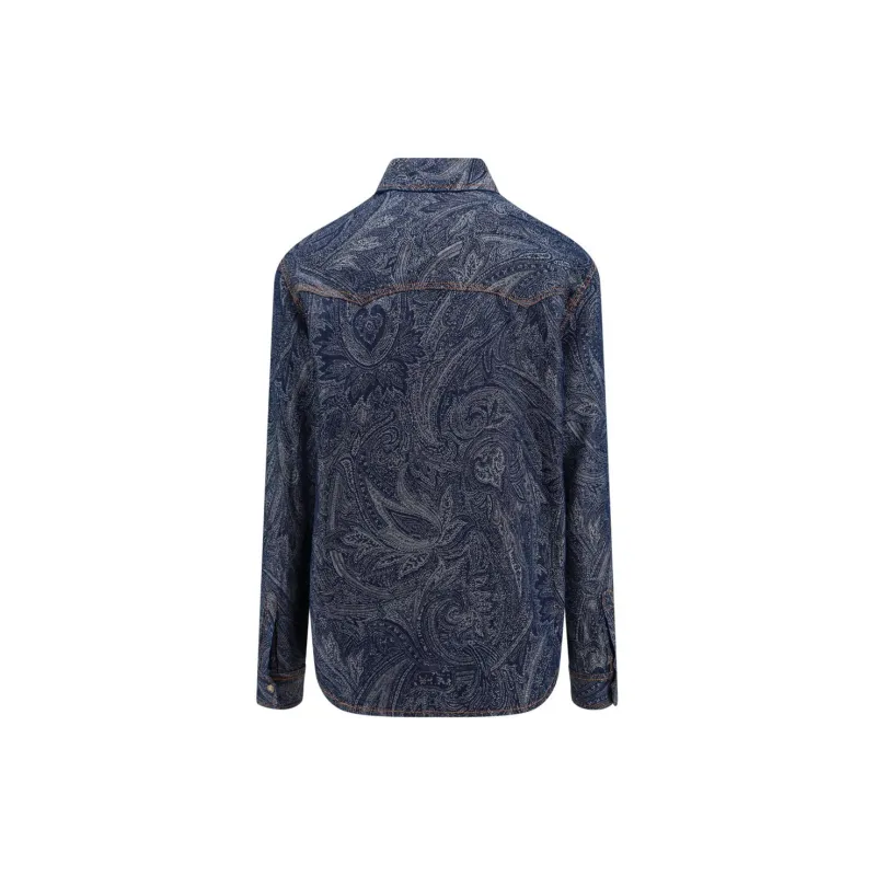 ETRO Paisley Jacquard Denim Shirt-1