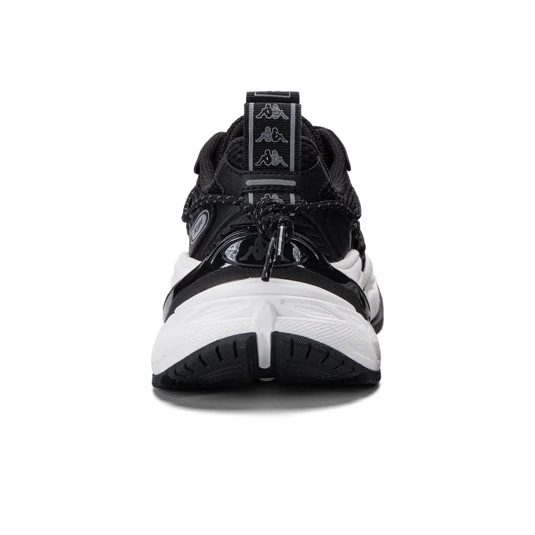 Kappa Anti-Slip Wear-Resistant Low-Top Chunky Sneakers Unisex Black-4