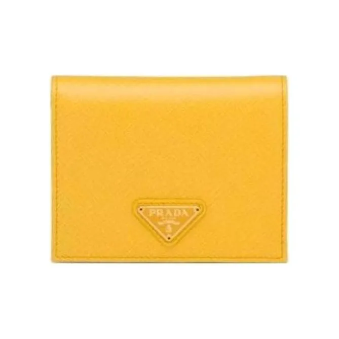 PRADA Leather Wallet Women's Yellow-0
