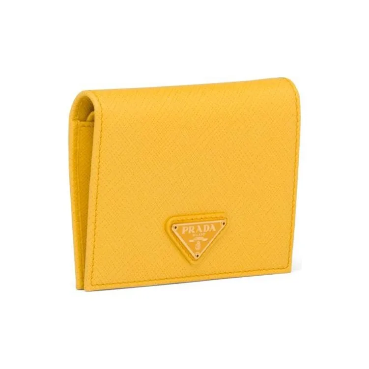 PRADA Leather Wallet Women's Yellow-1