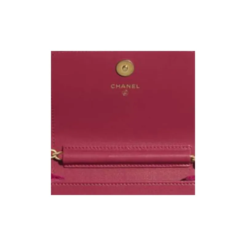 CHANEL WOC Velour Gold Coin Bag, One Shoulder Crossbody Coin Purse Trumpets Women's Peach Pink-4