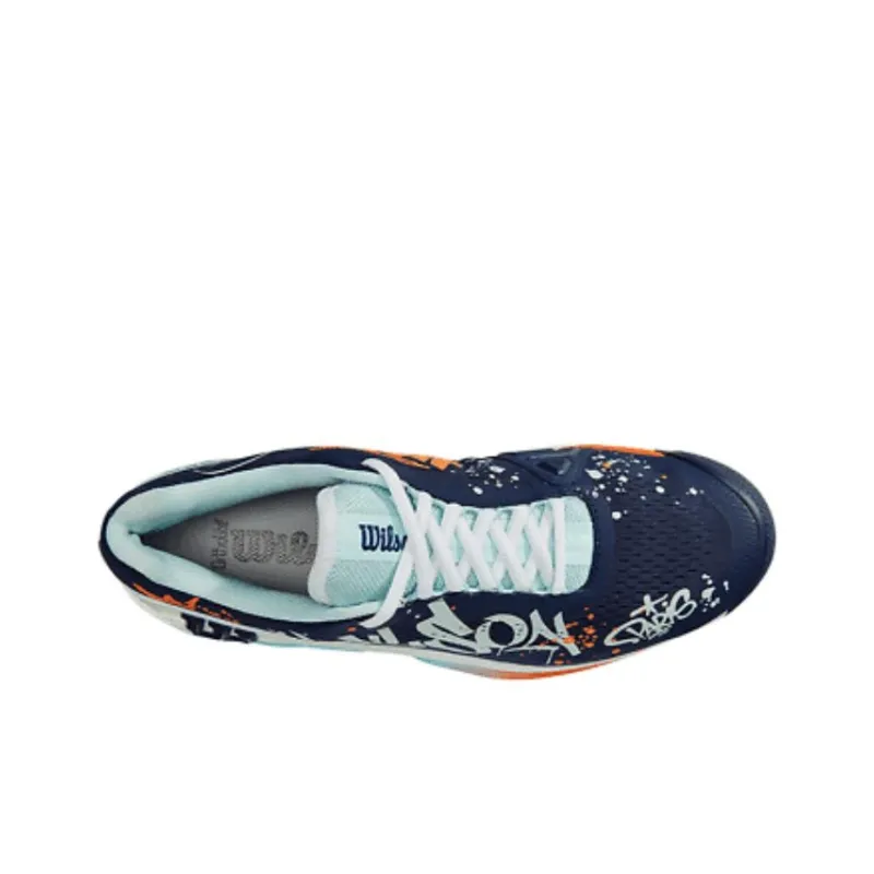HOPE x Wilson Rush Pro Abrasion Resistant Low Top Tennis Shoes Unisex White Blue-3