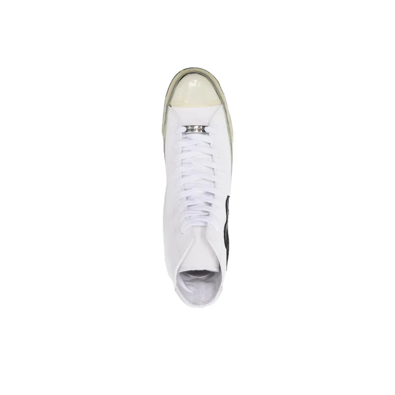 PALM ANGELS Anti Slip Wear Resistant High Top Canvas Shoes Men's White-4