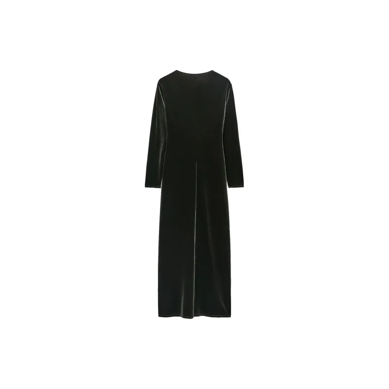 ZARA Long Sleeved Dresses Women's Dark Khaki-1