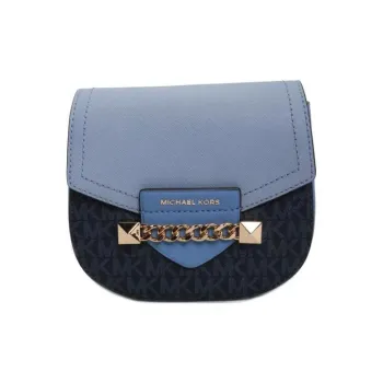 MICHAEL KORS Karla Leather Shoulder Bag Crossbody Bag Small Size Women's Blue & Black