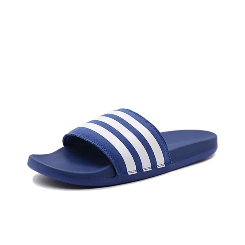 Adidas Adilette Rubber Sole Slip Resistant Slide Slippers Unisex Blue White-2