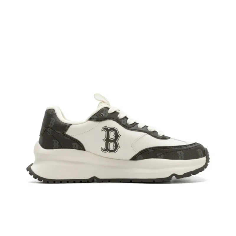 MLB Chunky Runner Anti-Slip Wear-Resistant Low-Top Casual Running Shoes Unisex Black White-1