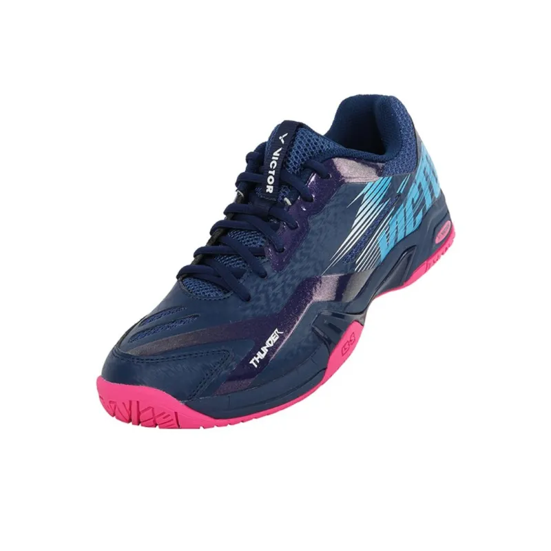 VICTOR Slip Resistant Breathable Low Top Badminton Shoes Unisex Blue Purple-3