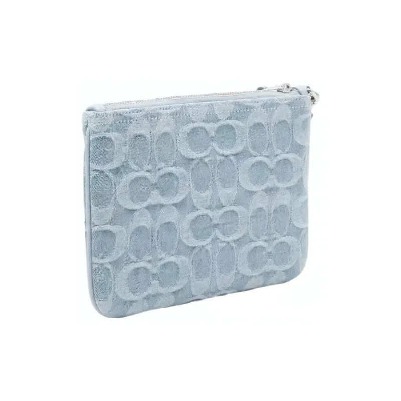 COACH Tech Wallet Fabric Wrist Bag Clutch Trumpets Women's Blue-2