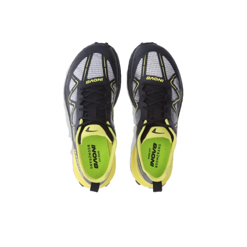 INOV-8 Cushioned Slip-Resistant Breathable Low-Top Running Shoes Men's Black Yellow-3