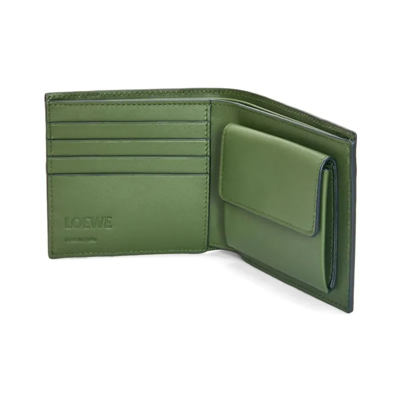 LOEWE Puzzle Calfskin Coin Purses Wallets Men's Hunter Green-2