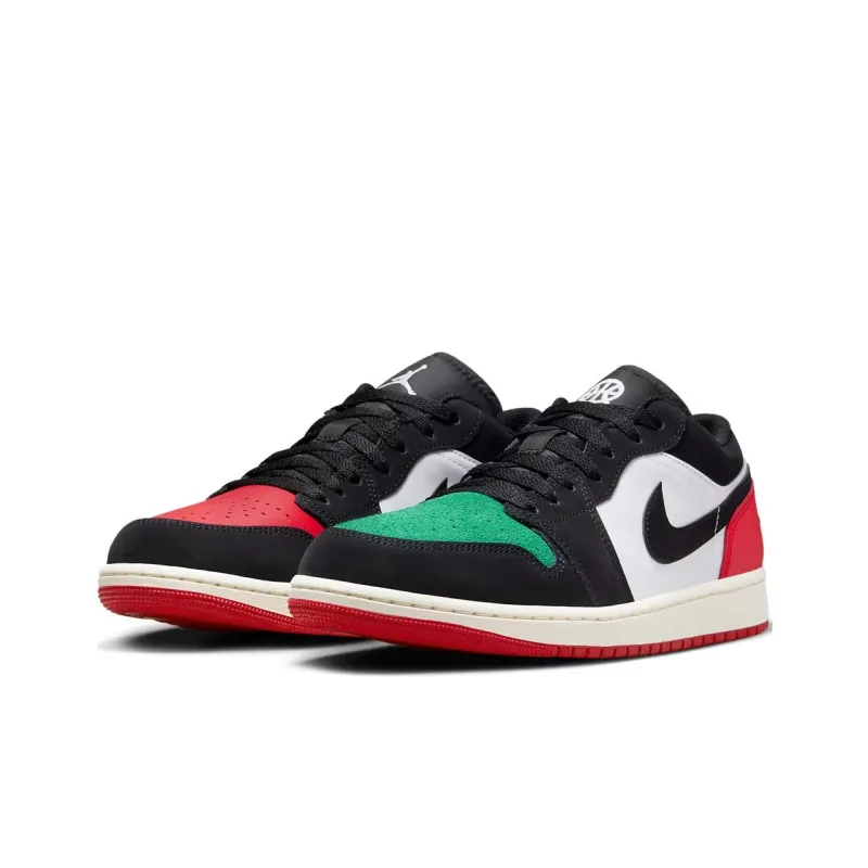 JORDAN Air JORDAN 1 Vintage Basketball Shoes Men Low Top Black White Red-2