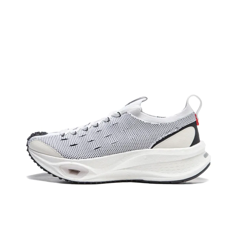 LiNing Cushioning Wear Resistant Low Top Running Shoes Unisex White Black-0