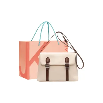 JANE KLAIN PU Messenger Bag Small Square Bag Shoulder Bag Crossbody Bag Medium Size Women's White/Black/Khaki