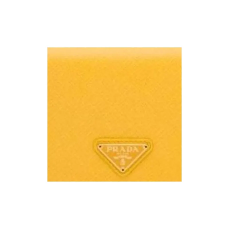 PRADA Leather Wallet Women's Yellow-4