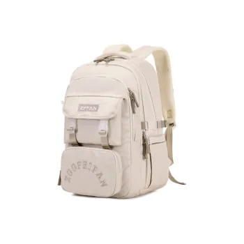 ZUOFEIFAN Nylon Backpack Regular Unisex Beige/Ballet Pink