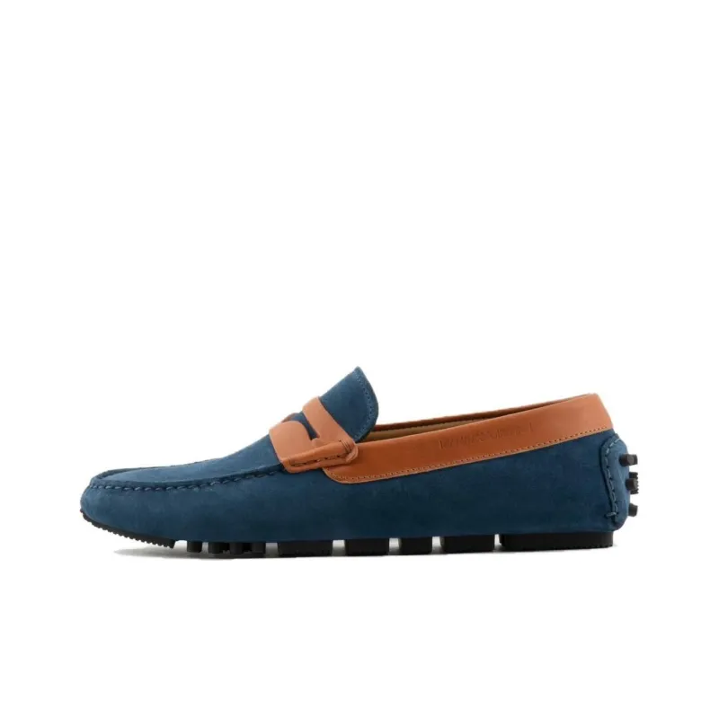 EMPORIO ARMANI Beanie Shoes Men's Blue Brown-0