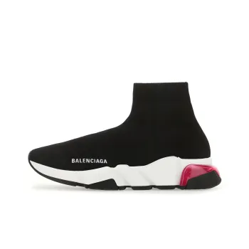 Balenciaga Speed Trainer Clear Sole Black Red Women's