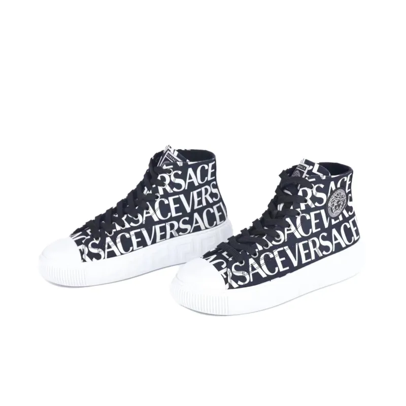 VERSACE Skateboard Shoes Men's Black White-3