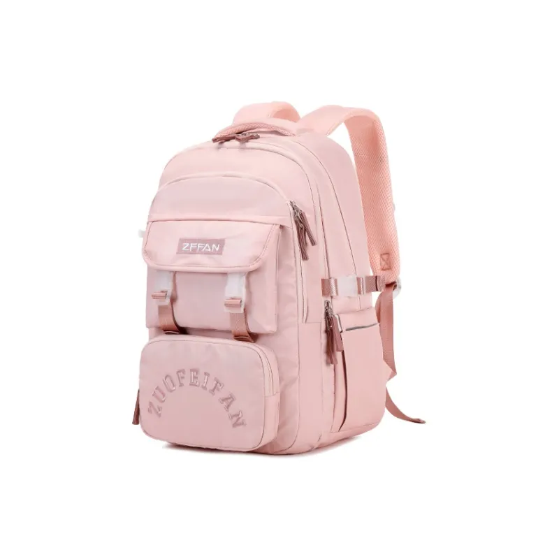 ZUOFEIFAN Nylon Backpack Regular Unisex Beige/Ballet Pink-0