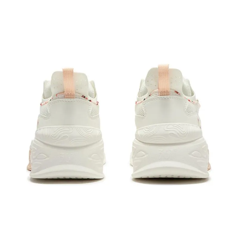 361° Peach Blossom Charm Cushioning Anti Slip And Wear Resistant Low Top Casual Shoes Women's White Pink-2