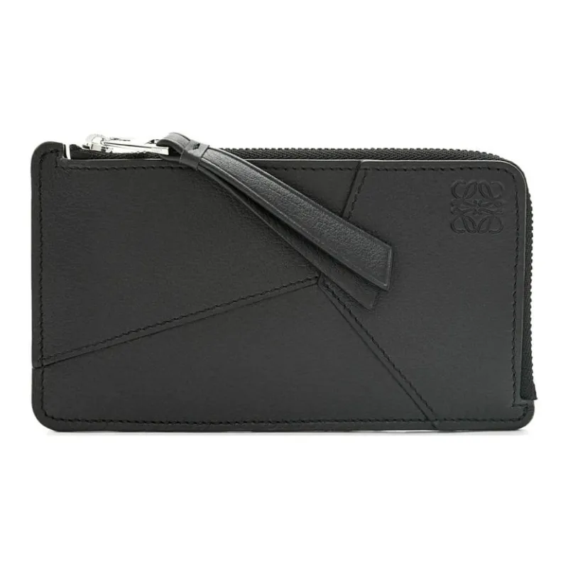 LOEWE Puzzle Cow Leather Card Holder Men's Black-0