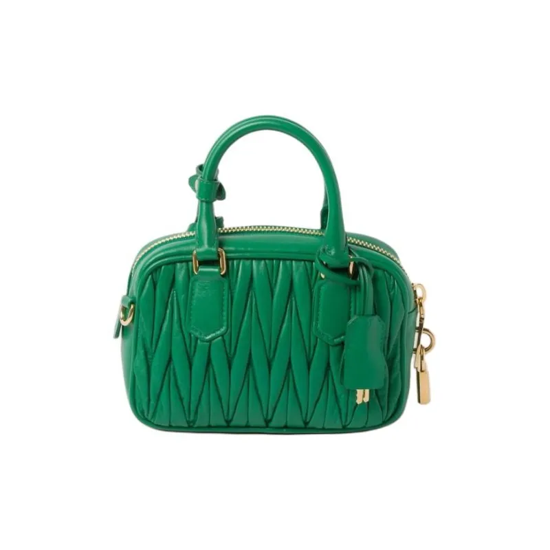 MIU MIU Matelassé Soft Sheep Leather Shoulder Bag, Crossbody Bag, Handbag Women's Mango-2