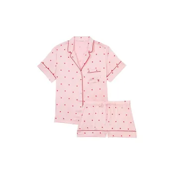 Victoria's Secret Pajama Set Women's Pink Heart Print