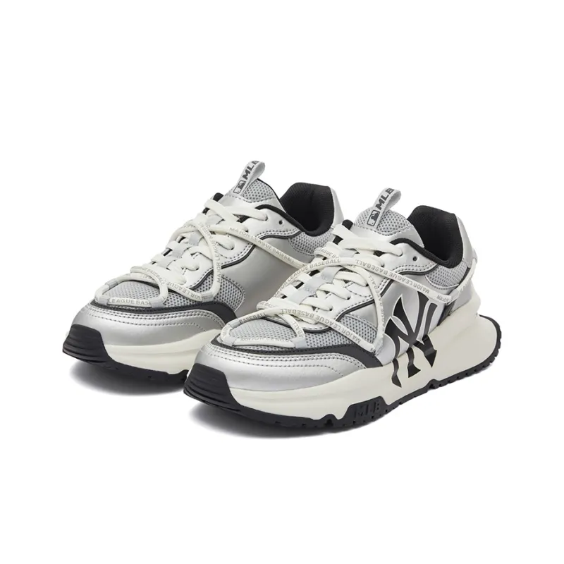MLB Chunky Runner Wear Resistant Low Top Chunky Sneakers Unisex Silver-2
