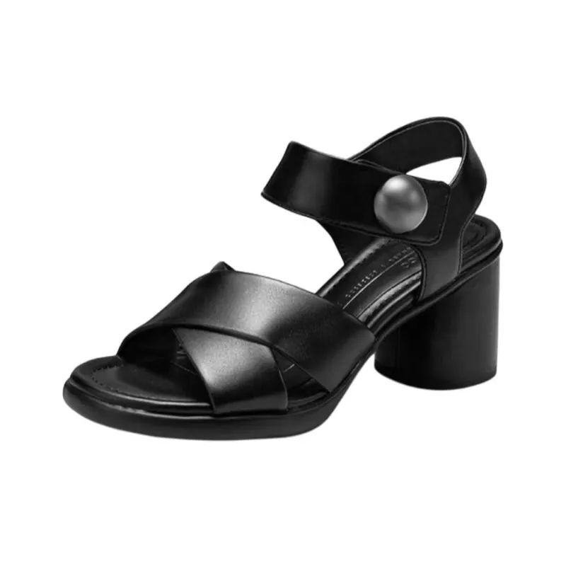 Ecco One Strap Sandals 7cm Women's Black-2