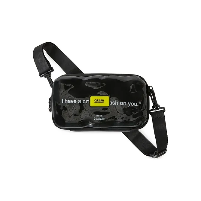 MSGM CrashBaggage Polycarbonate Camera Bag, Shoulder Bag, Crossbody Bag Medium Size Unisex Black-0