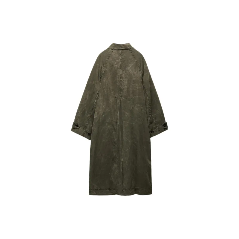 ZARA Trench Coats Women's Khaki-1
