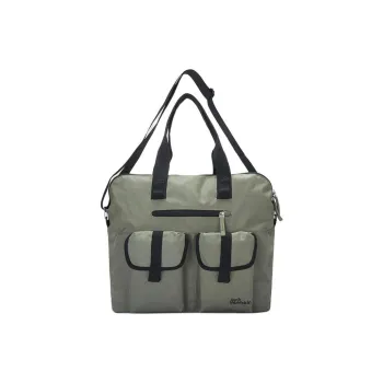 Jack Wolfskin Polyester Shoulder Bag, Handbag Regular Unisex Gray Olive