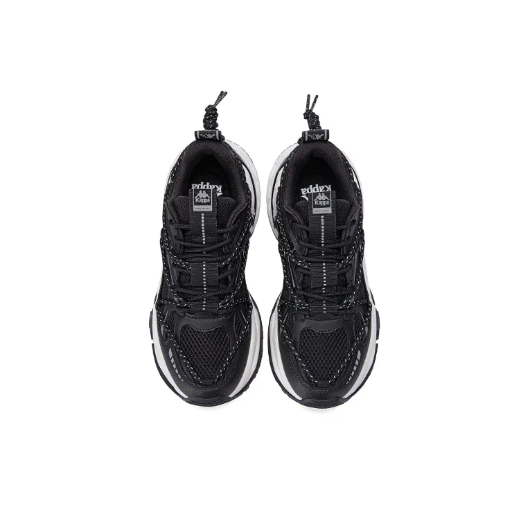 Kappa Anti-Slip Wear-Resistant Low-Top Chunky Sneakers Unisex Black-3