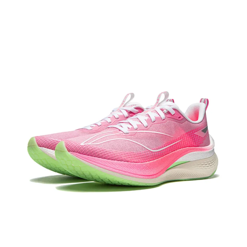 LiNing Red Hare 7 Pro Cushioning, Slip Resistant, Rebound Low Top Sprint Running Shoes Women's Soft Cherry Blossom Pink-2