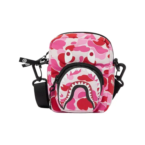 A BATHING APE Bape Polyester Crossbody Bag Mini Unisex Pink Camouflage