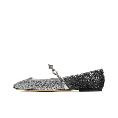 Jimmy Choo Diamond Tilda Glitter Ballerina Shoes