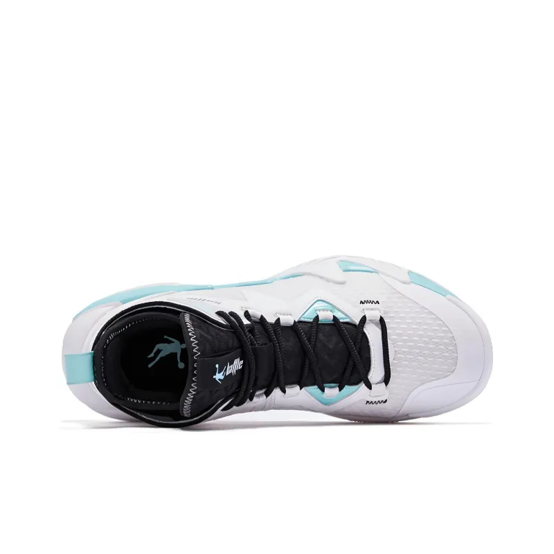 QIAODAN Broken Shadow 2.0 Cushioning Anti Slip And Wear Resistant Mid Top Basketball Shoes Men's White-3